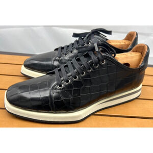 Mezlan Radussa Croc Embossed Leather Sneaker In Black Size US 8 New!